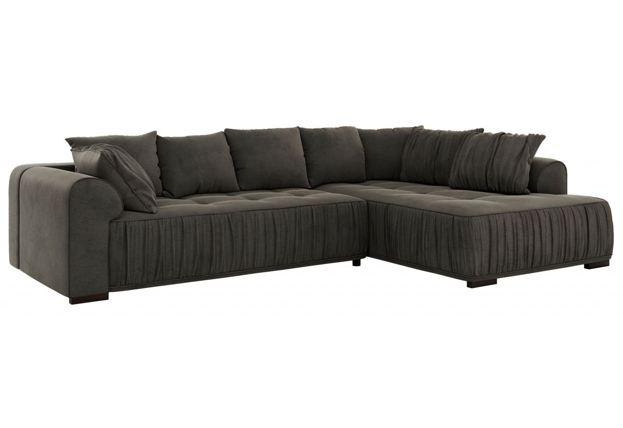 Narożnik ORTA L - strona prawa - ciemnoszary, welwet