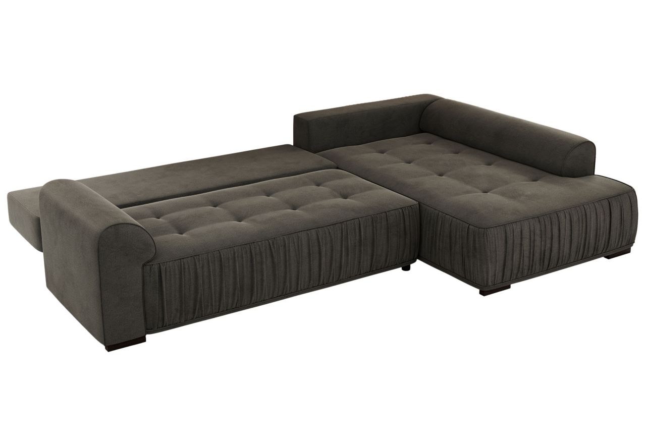 Narożnik ORTA L - strona prawa - ciemnoszary, welwet