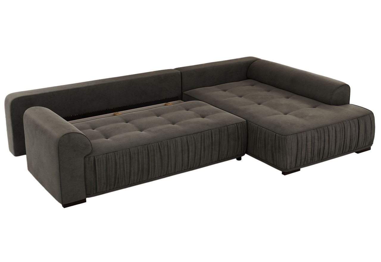 Narożnik ORTA L - strona prawa - ciemnoszary, welwet