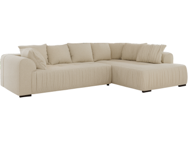 Narożnik ORTA L - strona prawa - beżowy, boucle