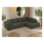 Narożnik ORTA L - strona prawa - ciemnozielony, boucle