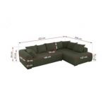 Narożnik ORTA L - strona prawa - ciemnozielony, boucle