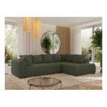 Narożnik ORTA L - strona prawa - ciemnozielony, boucle