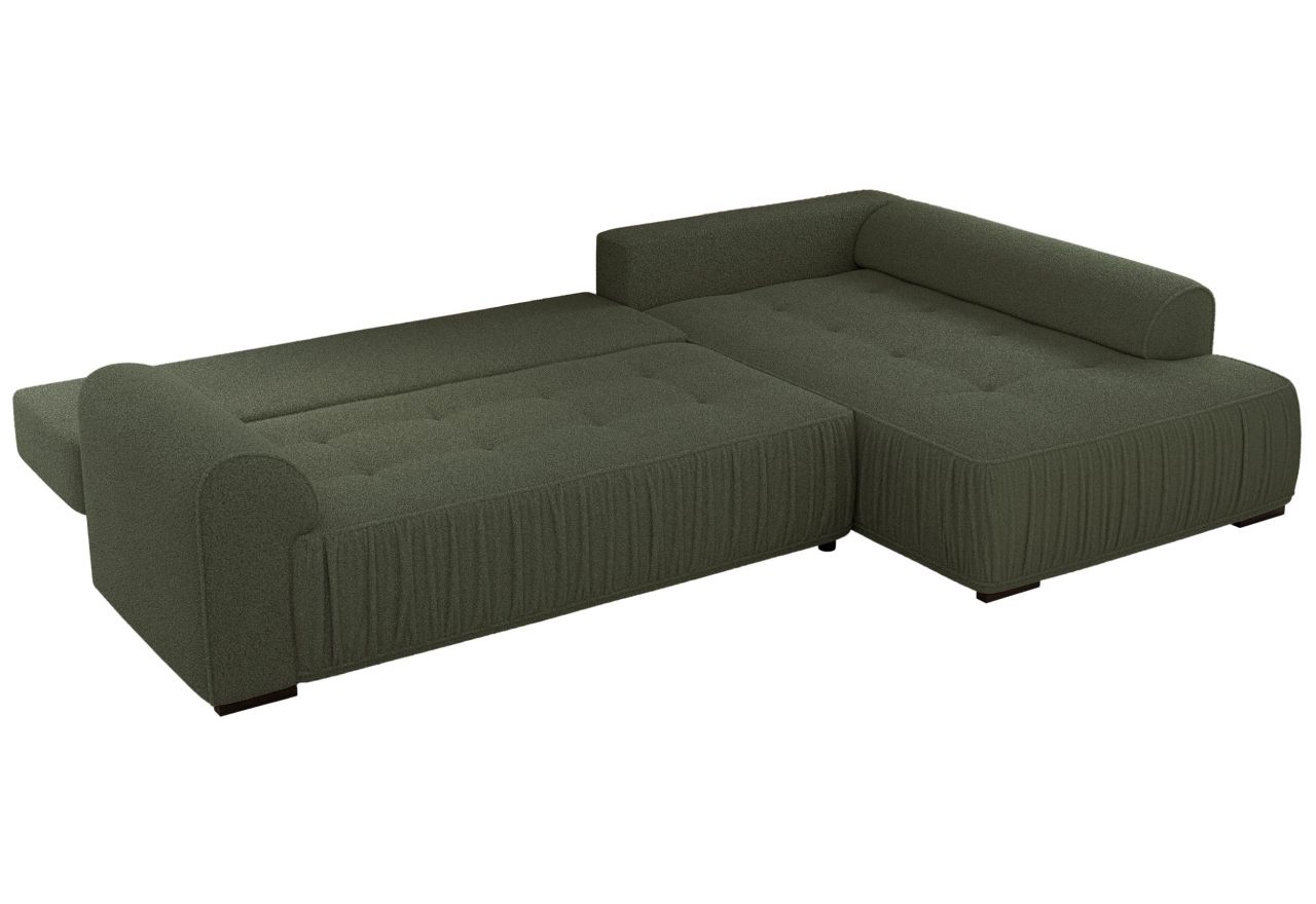 Narożnik ORTA L - strona prawa - ciemnozielony, boucle