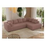 Narożnik ORTA L - strona prawa - różowy, boucle