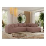 Narożnik ORTA L - strona prawa - różowy, boucle