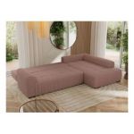 Narożnik ORTA L - strona prawa - różowy, boucle