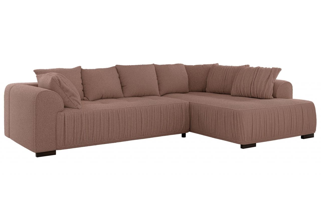 Narożnik ORTA L - strona prawa - różowy, boucle