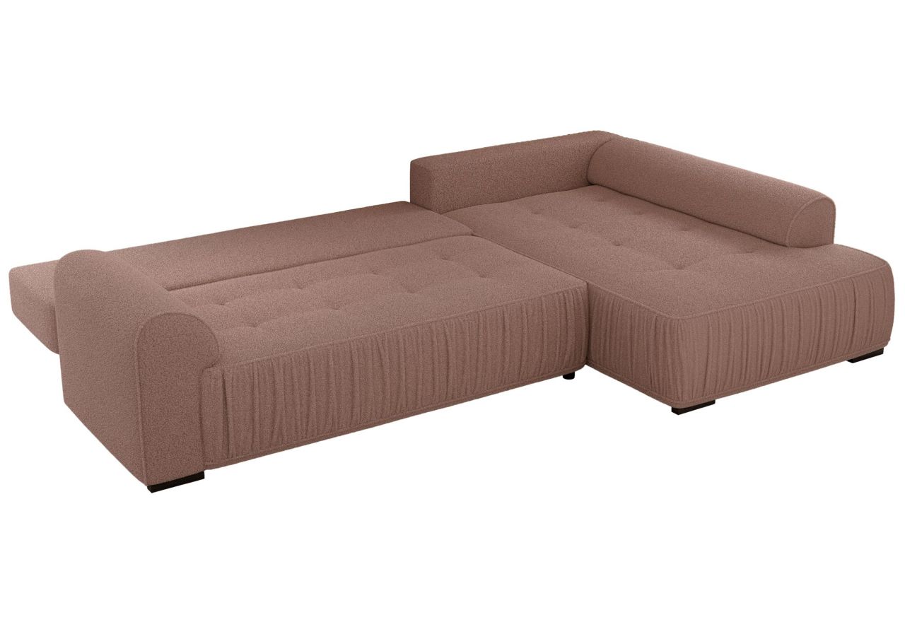 Narożnik ORTA L - strona prawa - różowy, boucle