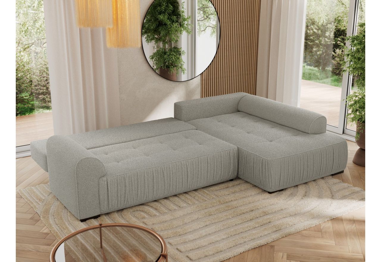 Narożnik ORTA L - strona prawa - szary, boucle