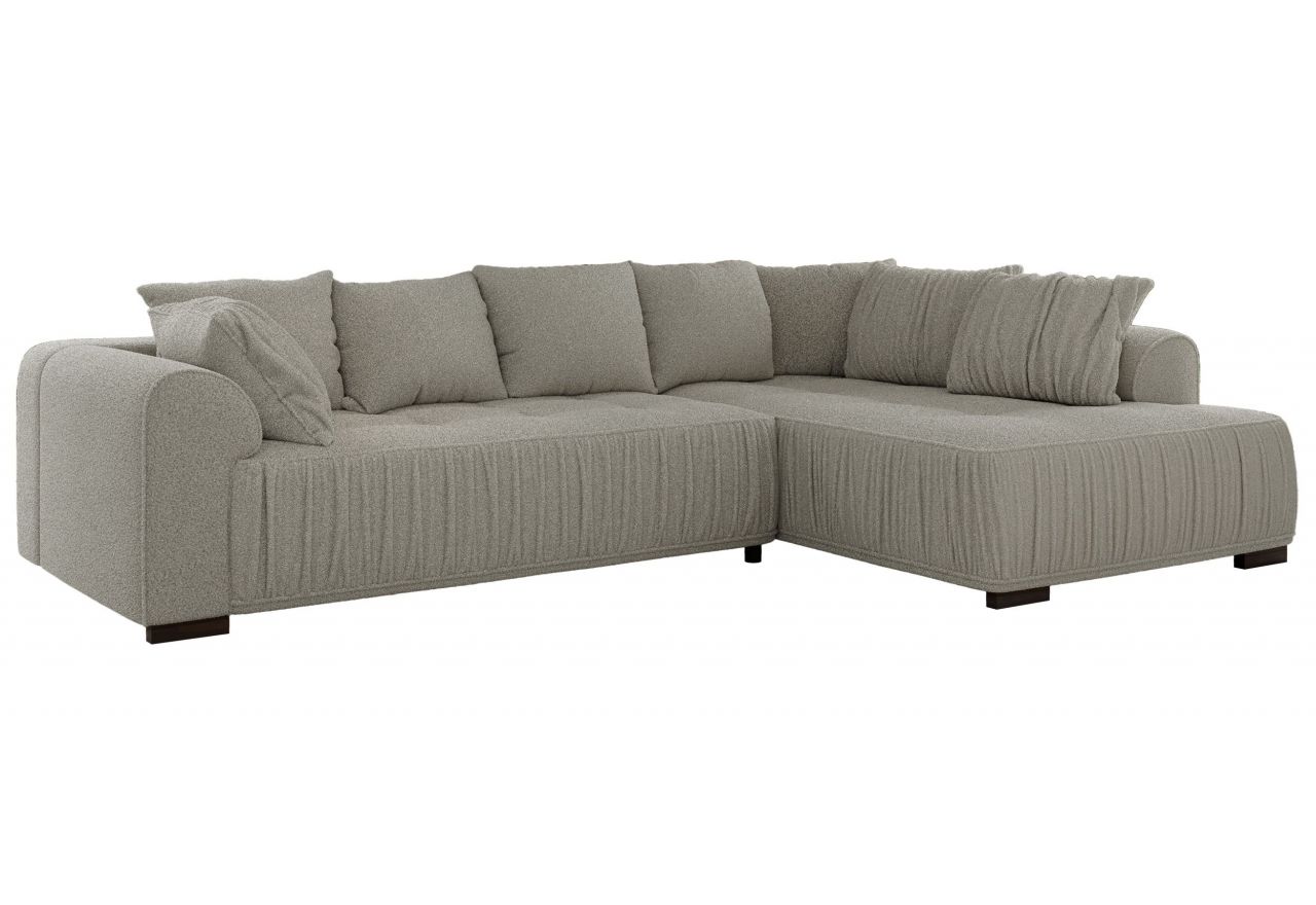 Narożnik ORTA L - strona prawa - szary, boucle