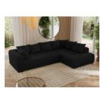 Narożnik ORTA L - strona prawa - czarny, boucle