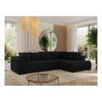 Narożnik ORTA L - strona prawa - czarny, boucle