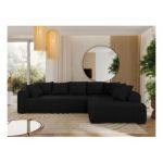 Narożnik ORTA L - strona prawa - czarny, boucle