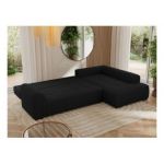 Narożnik ORTA L - strona prawa - czarny, boucle