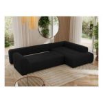 Narożnik ORTA L - strona prawa - czarny, boucle