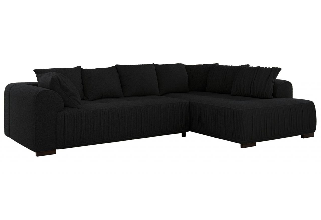 Narożnik ORTA L - strona prawa - czarny, boucle