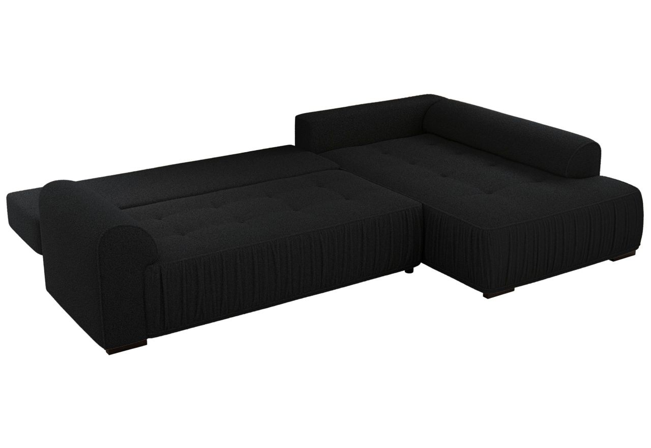 Narożnik ORTA L - strona prawa - czarny, boucle