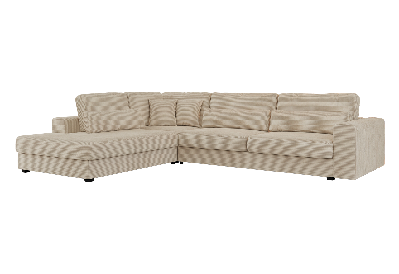 Narożnik SAVONA L - strona lewa - beżowy, sztruks