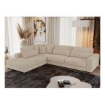 Narożnik SAVONA L - strona lewa - beżowy, sztruks