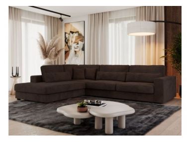 Narożnik SAVONA L - strona lewa - brązowy, sztruks