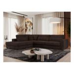 Narożnik SAVONA L - strona lewa - brązowy, sztruks