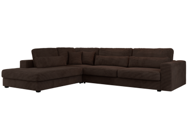 Narożnik SAVONA L - strona lewa - brązowy, sztruks