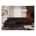 Narożnik SAVONA L - strona lewa - brązowy, sztruks