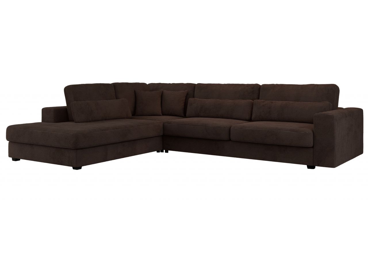 Narożnik SAVONA L - strona lewa - brązowy, sztruks