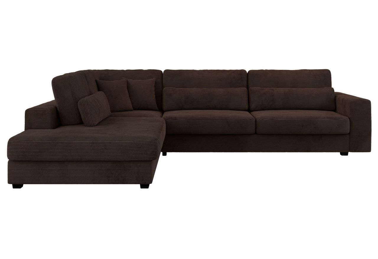 Narożnik SAVONA L - strona lewa - brązowy, sztruks