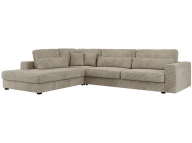 Narożnik SAVONA L - strona lewa - jasnoszary, sztruks