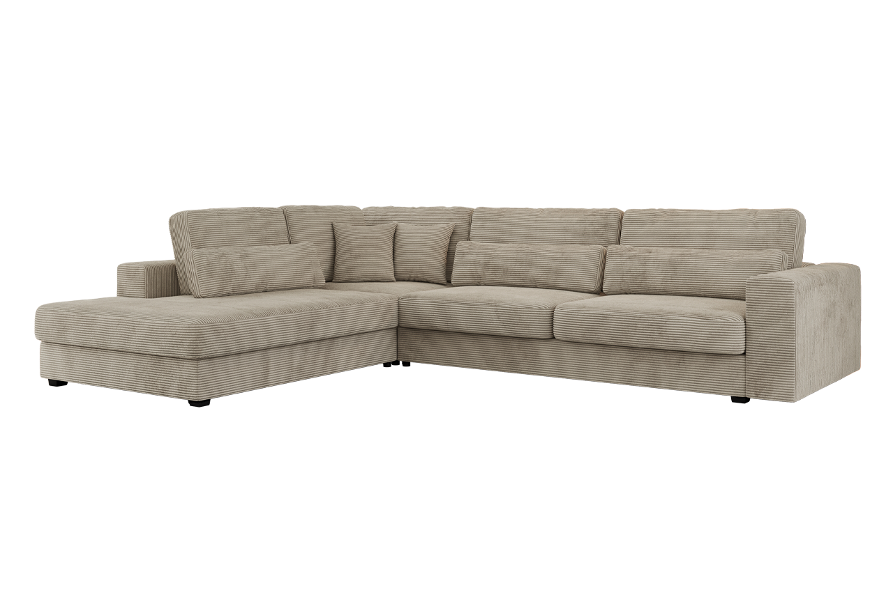 Narożnik SAVONA L - strona lewa - jasnoszary, sztruks