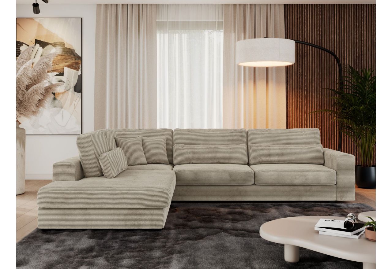 Narożnik SAVONA L - strona lewa - jasnoszary, sztruks