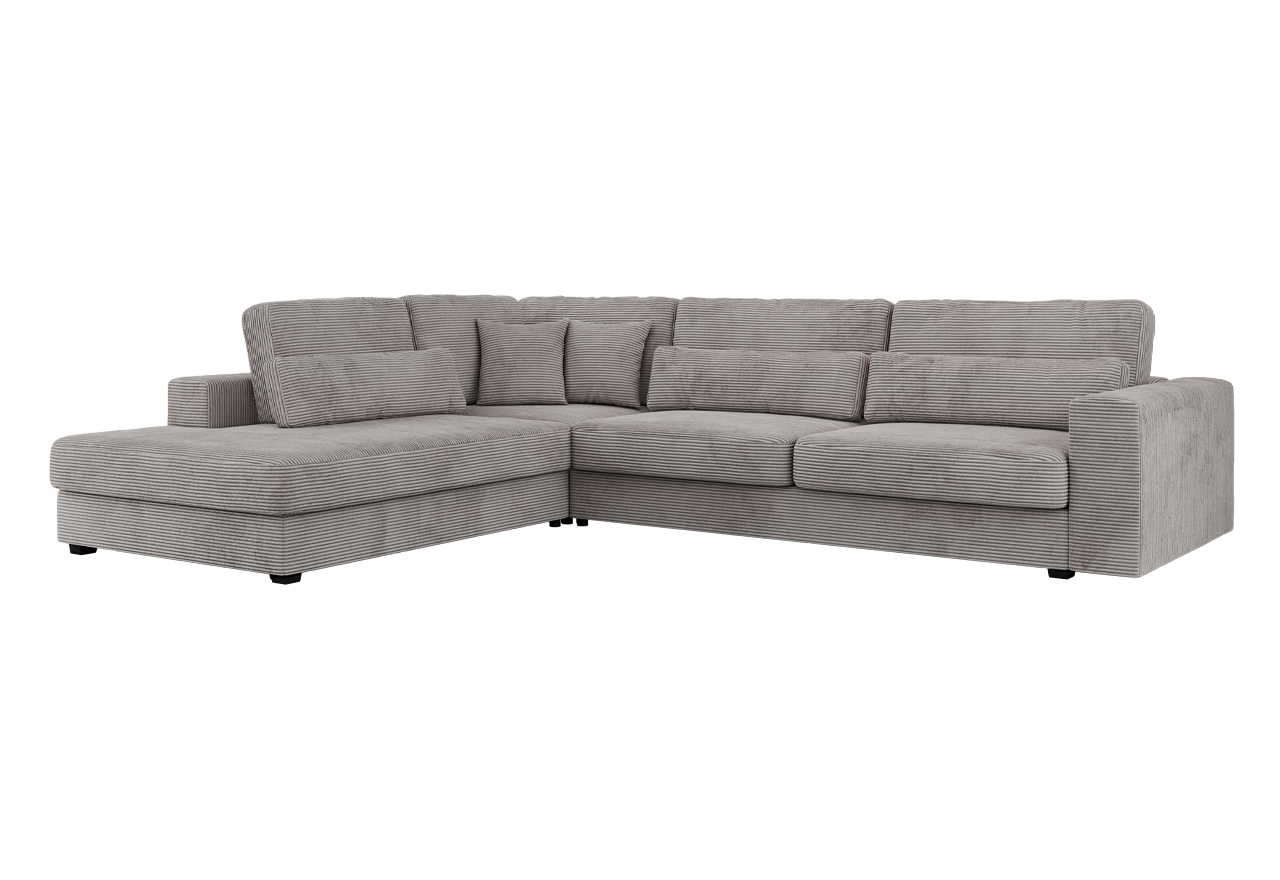 Narożnik SAVONA L - strona lewa - szary, sztruks