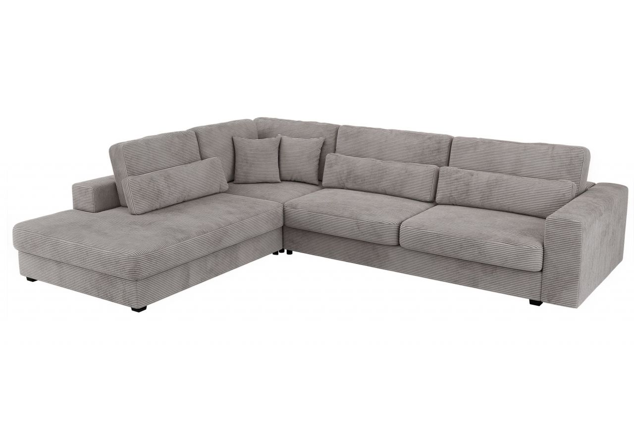 Narożnik SAVONA L - strona lewa - szary, sztruks