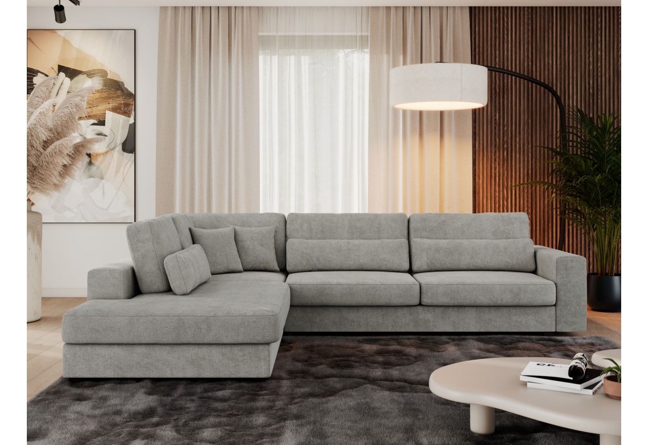 Narożnik SAVONA L - strona lewa - jasnoszary, struktura