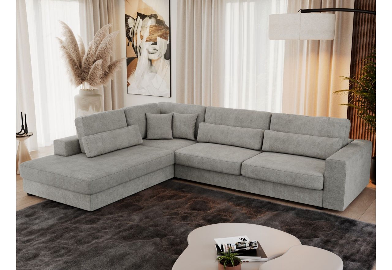 Narożnik SAVONA L - strona lewa - jasnoszary, struktura