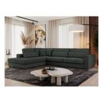 Narożnik SAVONA L - strona lewa - ciemnoszary, struktura