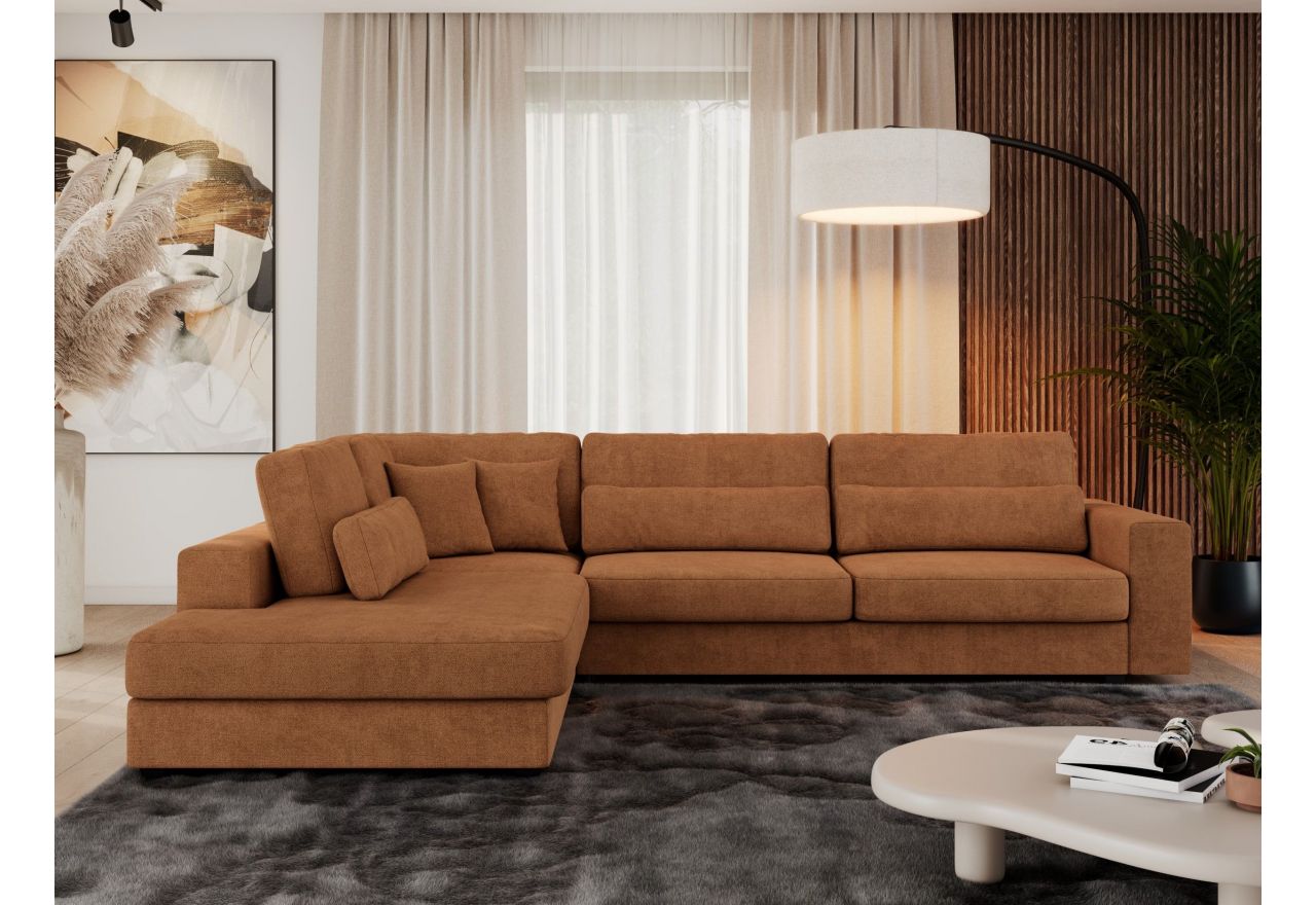 Narożnik SAVONA L - strona lewa - pomarańczowy, struktura