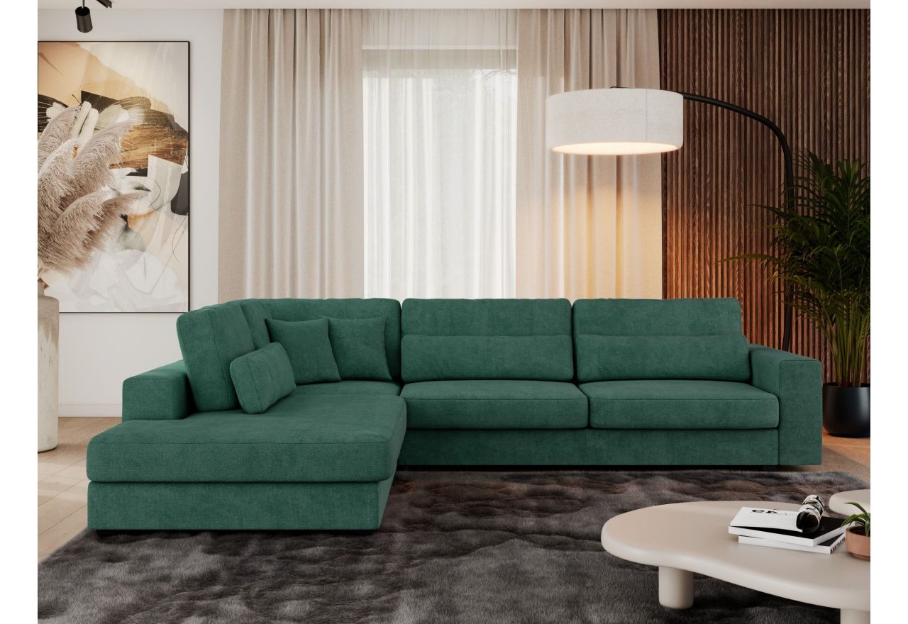 Narożnik SAVONA L - strona lewa - zielony, struktura