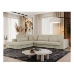 Narożnik SAVONA L - strona lewa - beżowy, welwet