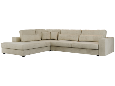 Narożnik SAVONA L - strona lewa - beżowy, welwet