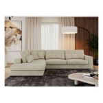 Narożnik SAVONA L - strona lewa - beżowy, welwet