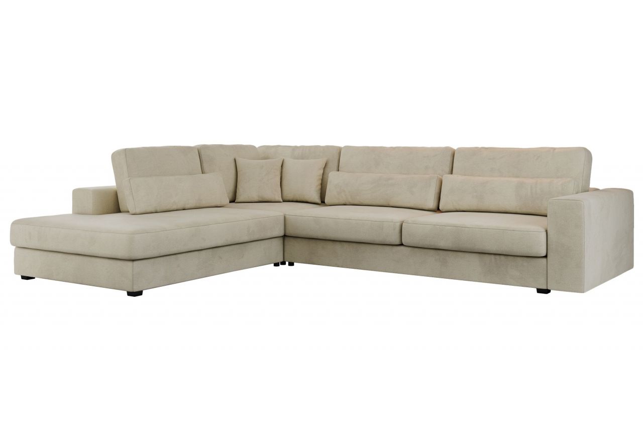 Narożnik SAVONA L - strona lewa - beżowy, welwet