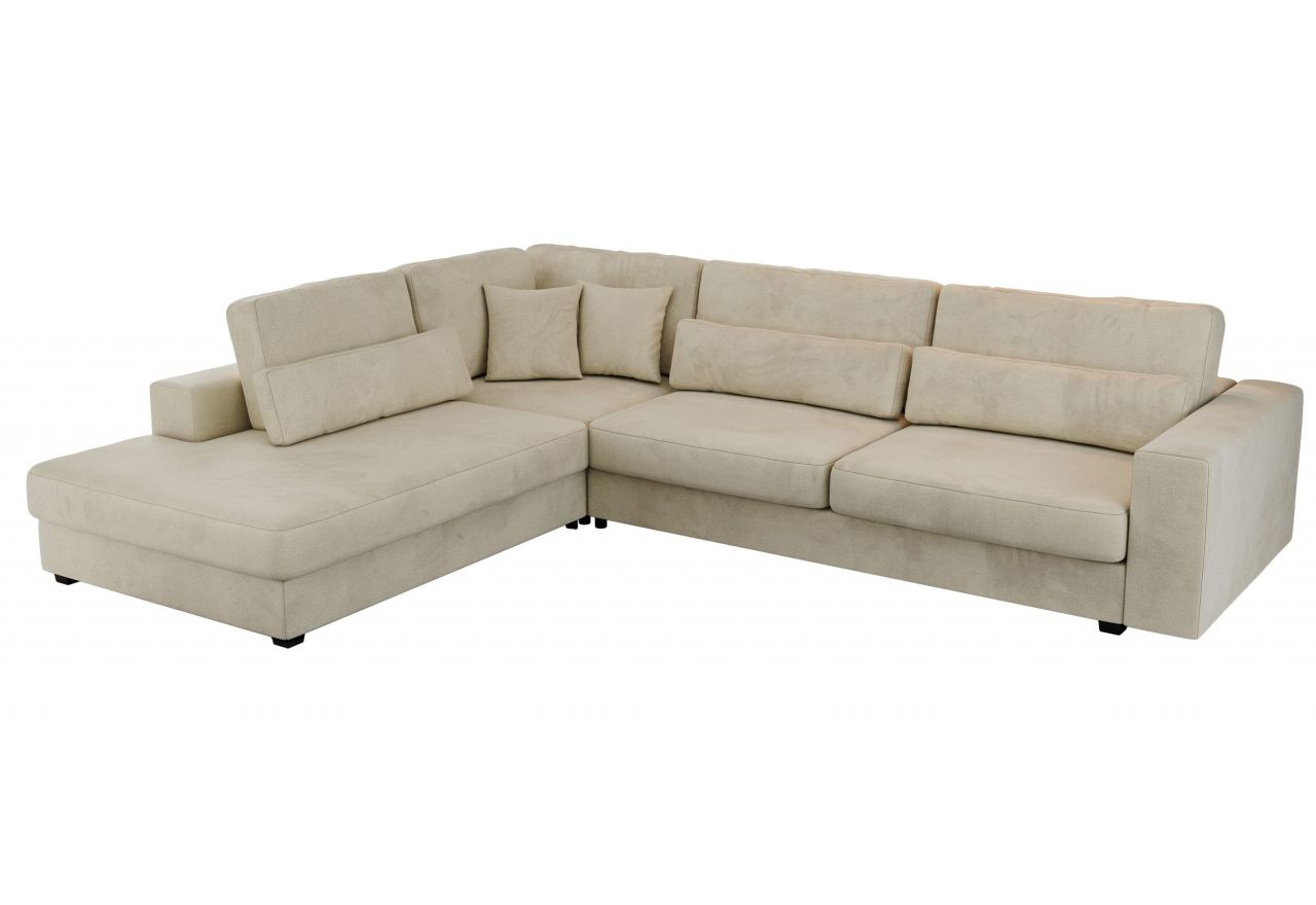 Narożnik SAVONA L - strona lewa - beżowy, welwet