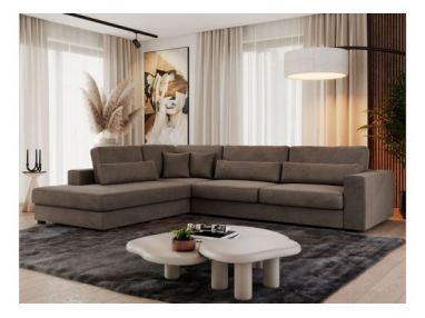 Narożnik SAVONA L - strona lewa - brązowy, welwet