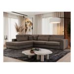 Narożnik SAVONA L - strona lewa - brązowy, welwet