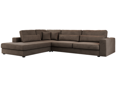 Narożnik SAVONA L - strona lewa - brązowy, welwet