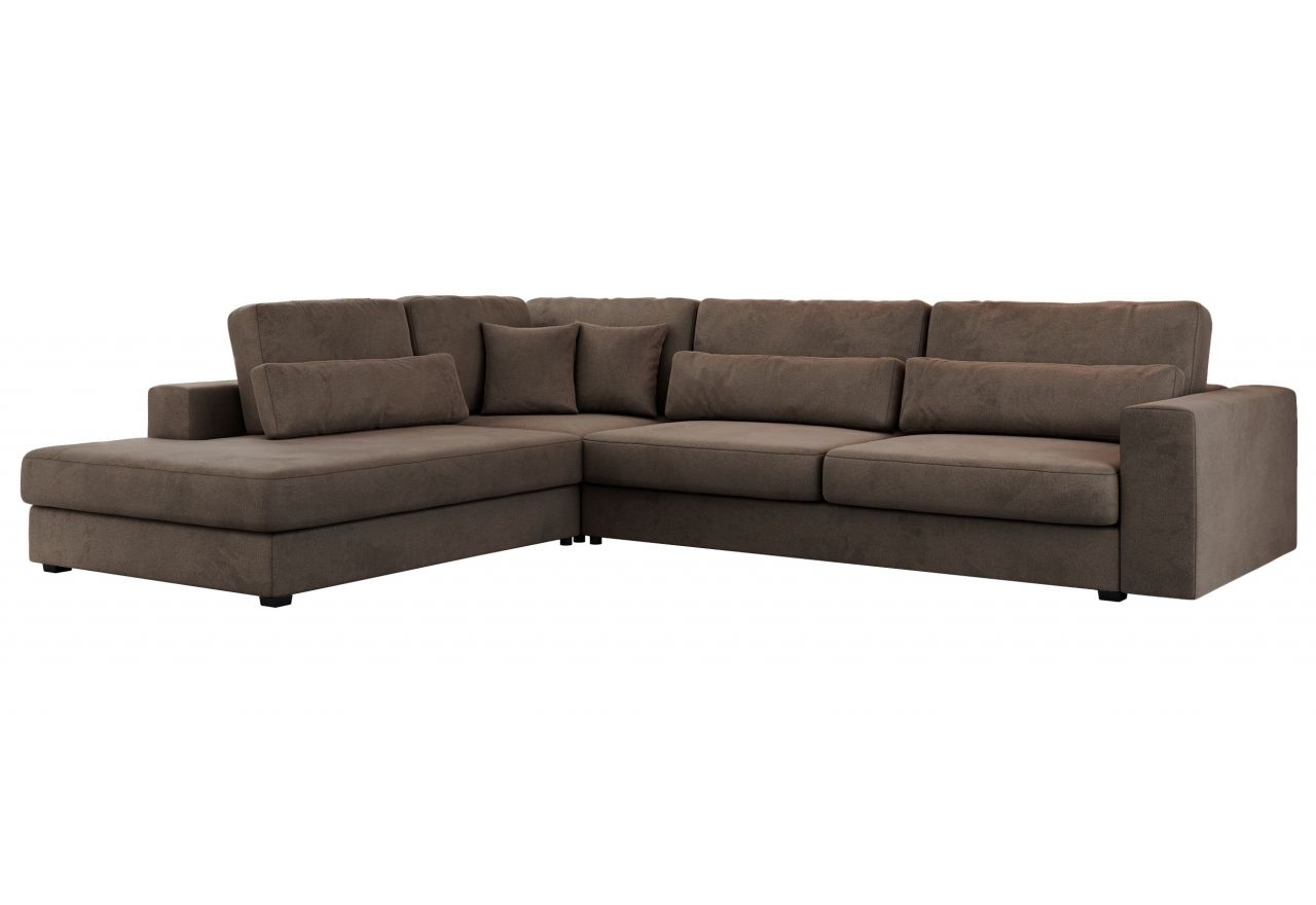 Narożnik SAVONA L - strona lewa - brązowy, welwet