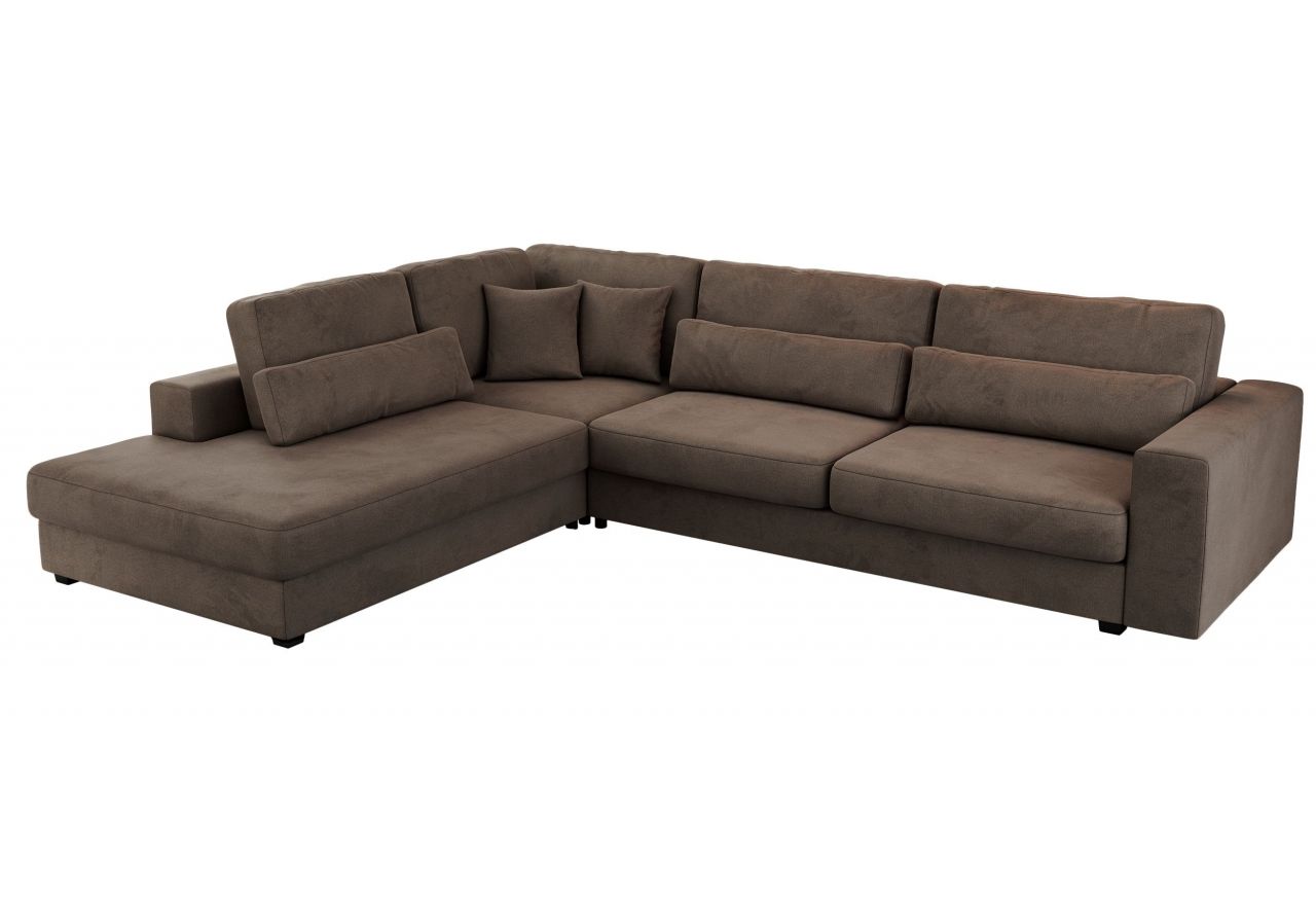 Narożnik SAVONA L - strona lewa - brązowy, welwet